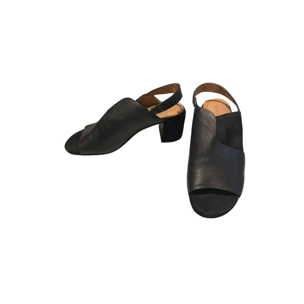 Charlene Hooded Black Leather Block Heel Sandal 8.5 by Gentle Souls Kenneth Cole